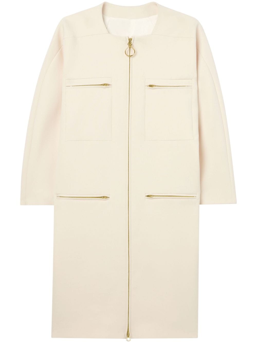 St. John stretch-crepe single-breasted coat - Neutrals von St. John