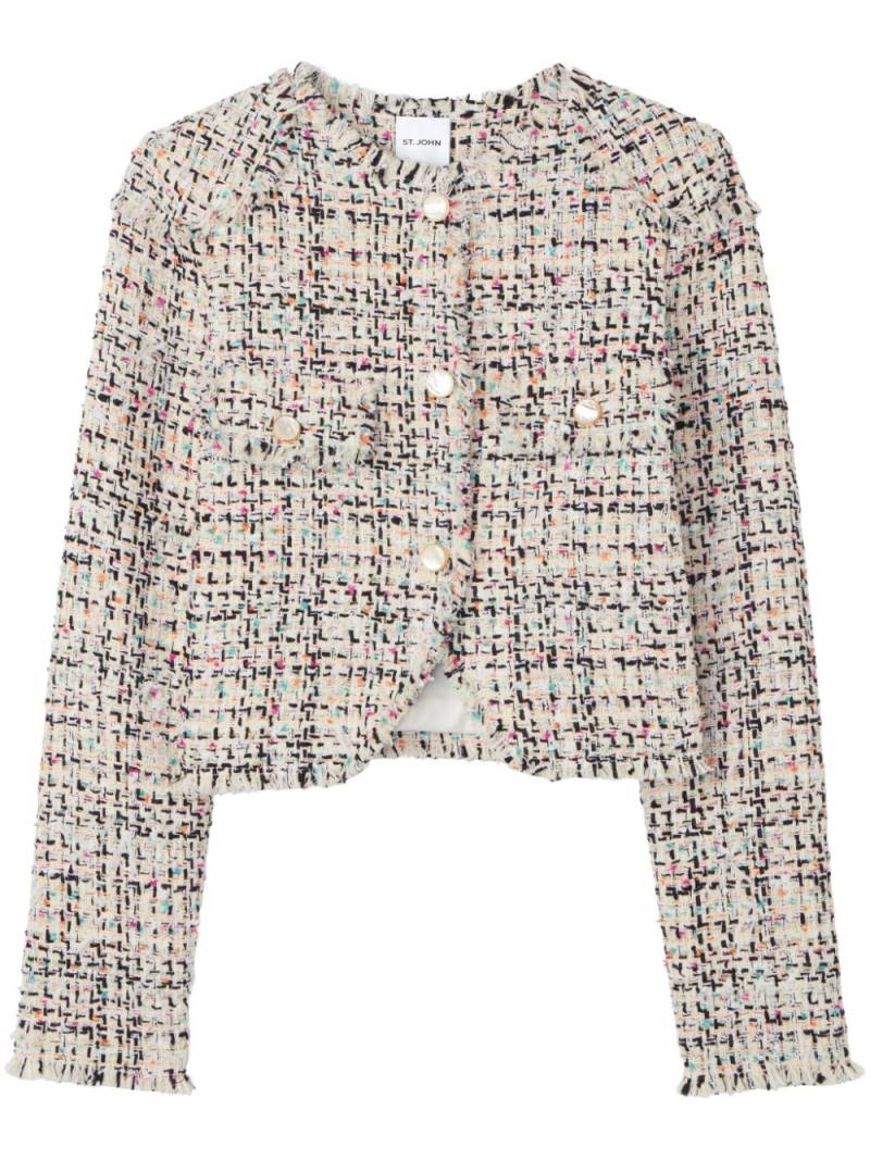 St. John tweed cropped jacket - Neutrals von St. John