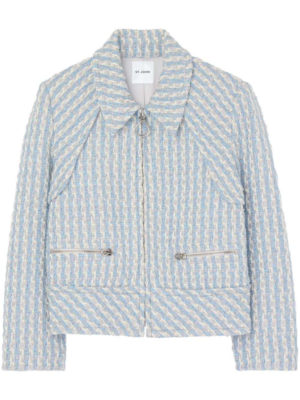 St. John tweed zip-up jacket - Blue von St. John