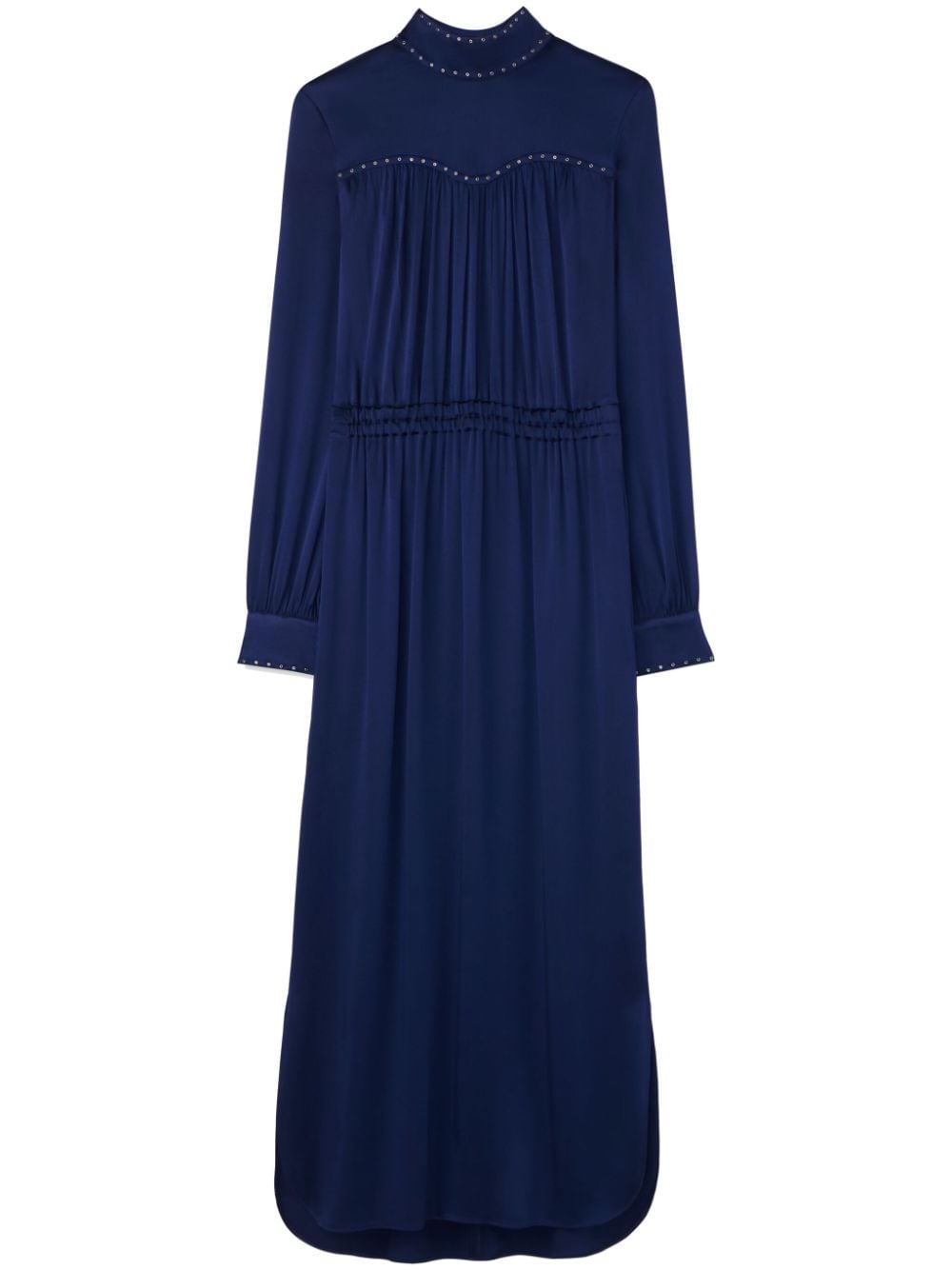 St. John yoke-design satin dress - Blue von St. John