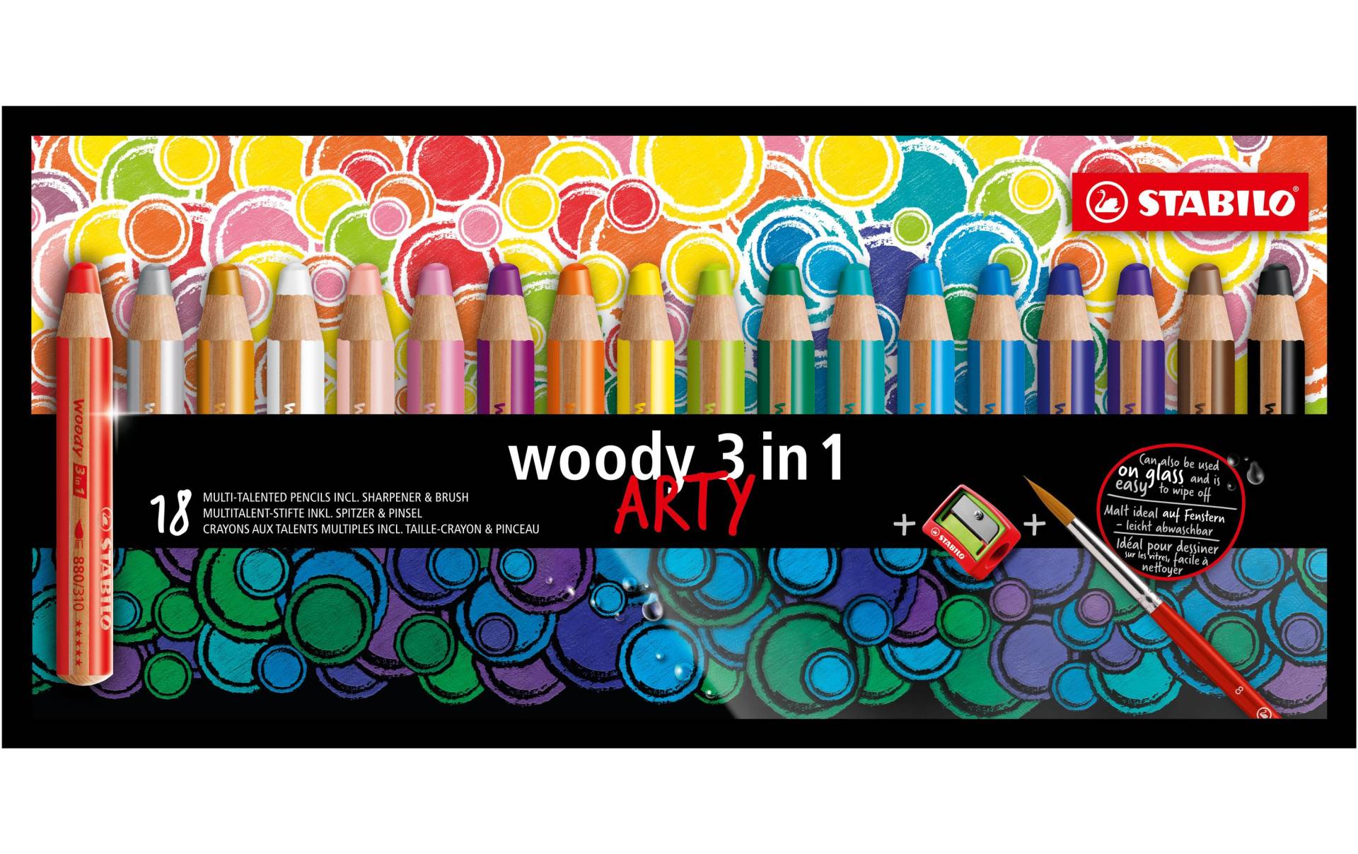 STABILO Buntstift »woody ARTY 18 St«, Wasservermalbar von Stabilo