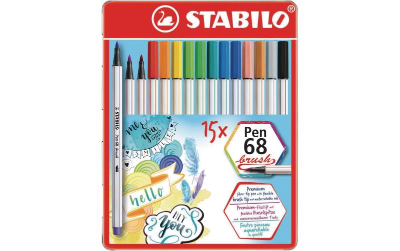 STABILO Faserstift »Pen 68 15 Stück,«, Deckend von Stabilo