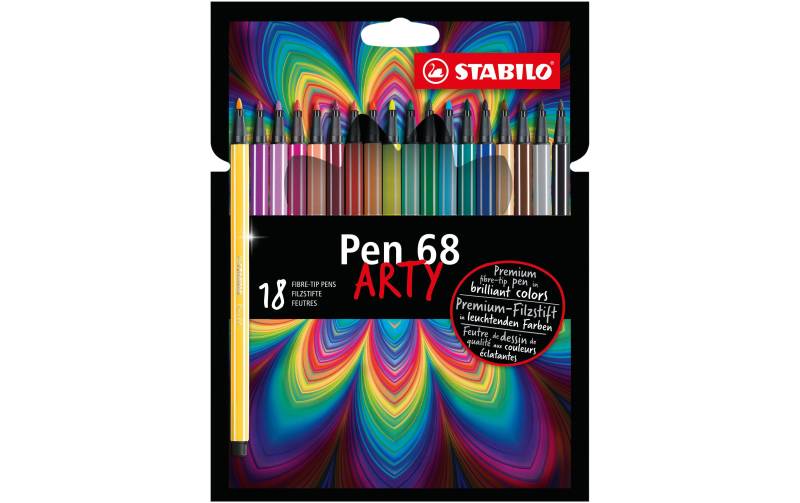 STABILO Faserstift »Pen68 ARTY 18 St«, Lichtbeständig von Stabilo