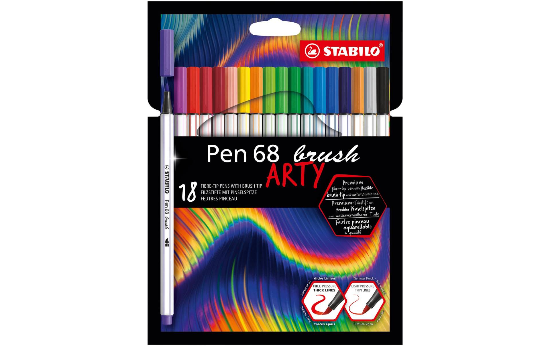 STABILO Faserstift »Pen68 ARTY 18 St«, Wasservermalbar von Stabilo