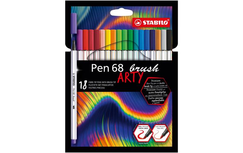 STABILO Faserstift »Pen68 ARTY 18 St«, Wasservermalbar von Stabilo