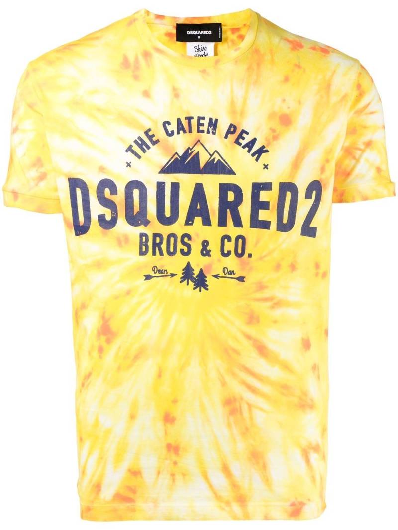 Stain Shade logo-print tie-dye T-shirt - Yellow von Stain Shade