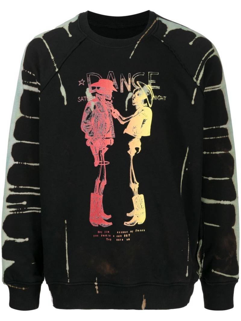 Stain Shade x Hiroshi Fujiwara skeleton-print sweatshirt - Black von Stain Shade