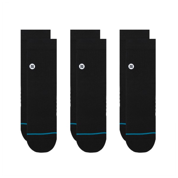 Stance - Icon Quarter 3 Pack - Multifunktionssocken Gr L schwarz von Stance