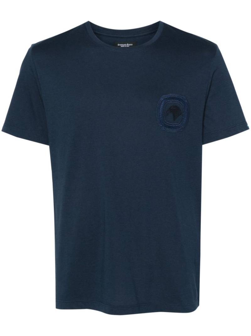 Stefano Ricci logo-embroidered T-shirt - Blue von Stefano Ricci