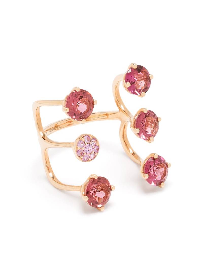 Stefere 18kt rose gold sapphire cage ring - Pink von Stefere