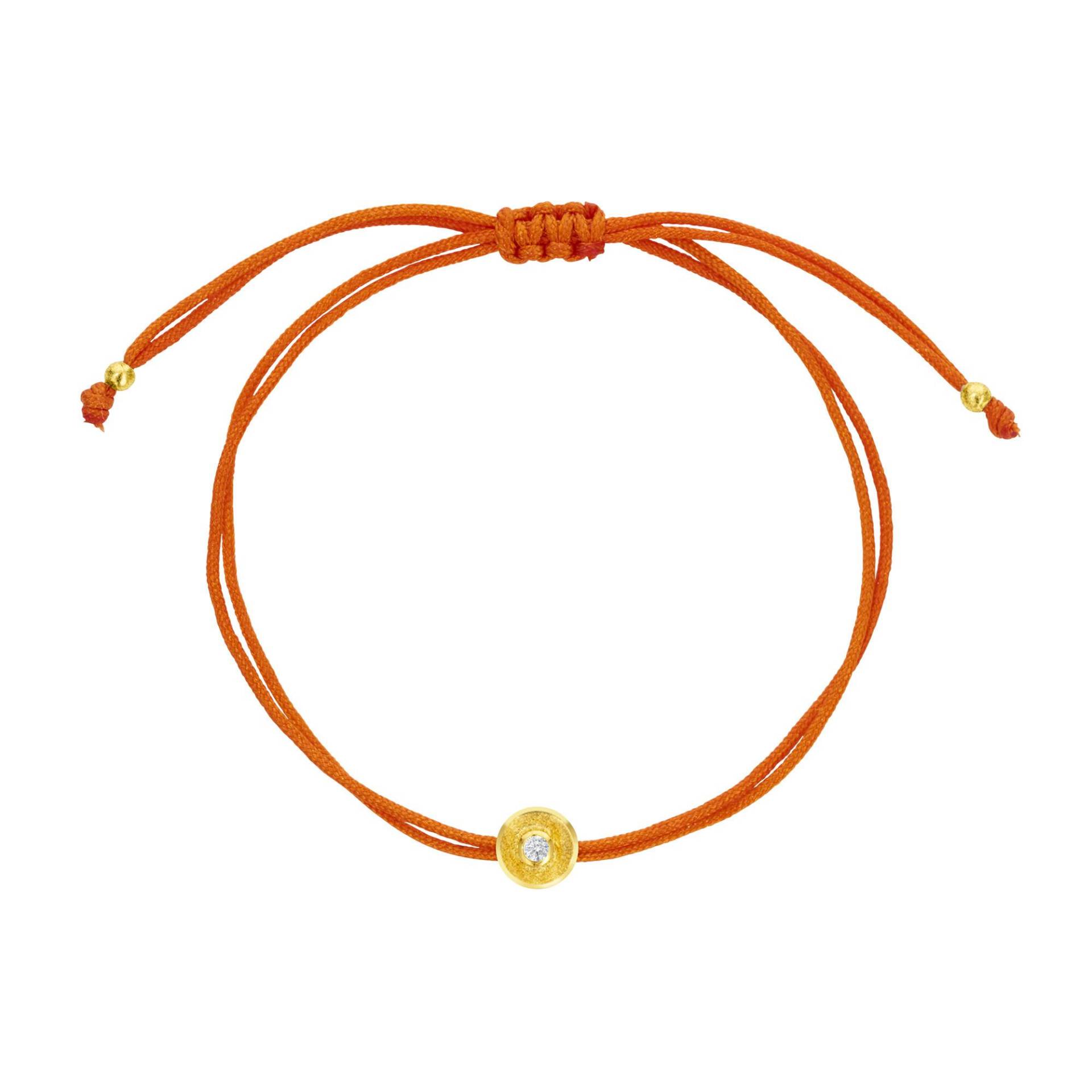 Armband Mit Diamant In Silbervergoldeter Fassung "my Special Diamond" Damen Orange 16cm von Steinkult