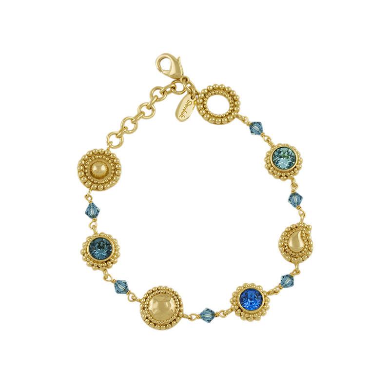 Armband Mit Kristallsteinen "sheila" Damen Blau 16cm von Steinkult