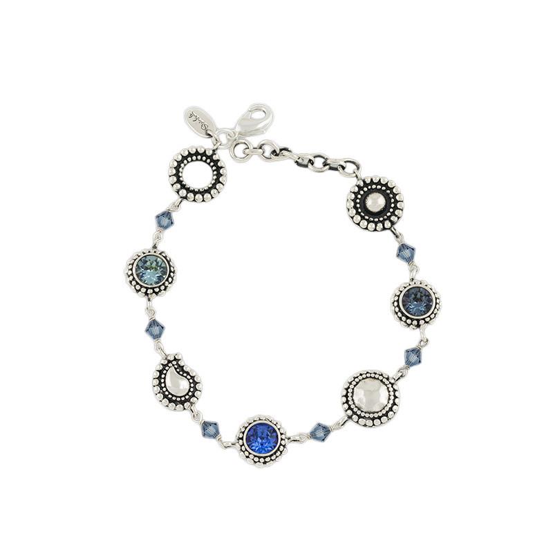 Armband Mit Kristallsteinen "sheila" Damen Blau 16cm von Steinkult