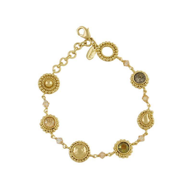 Armband Mit Kristallsteinen "sheila" Damen Gold 16cm von Steinkult