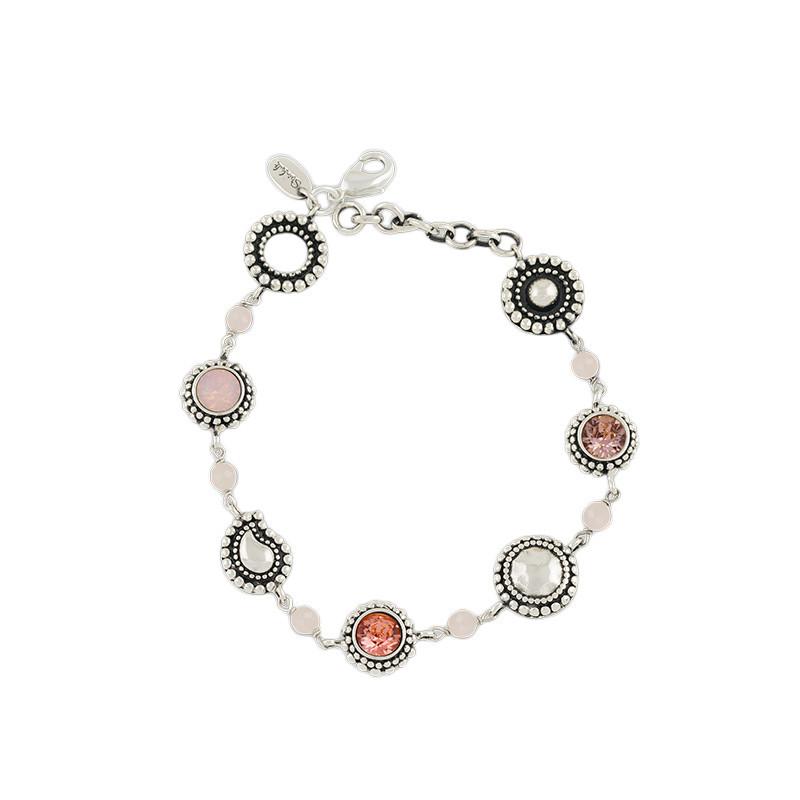 Armband Mit Kristallsteinen "sheila" Damen Pink 16cm von Steinkult