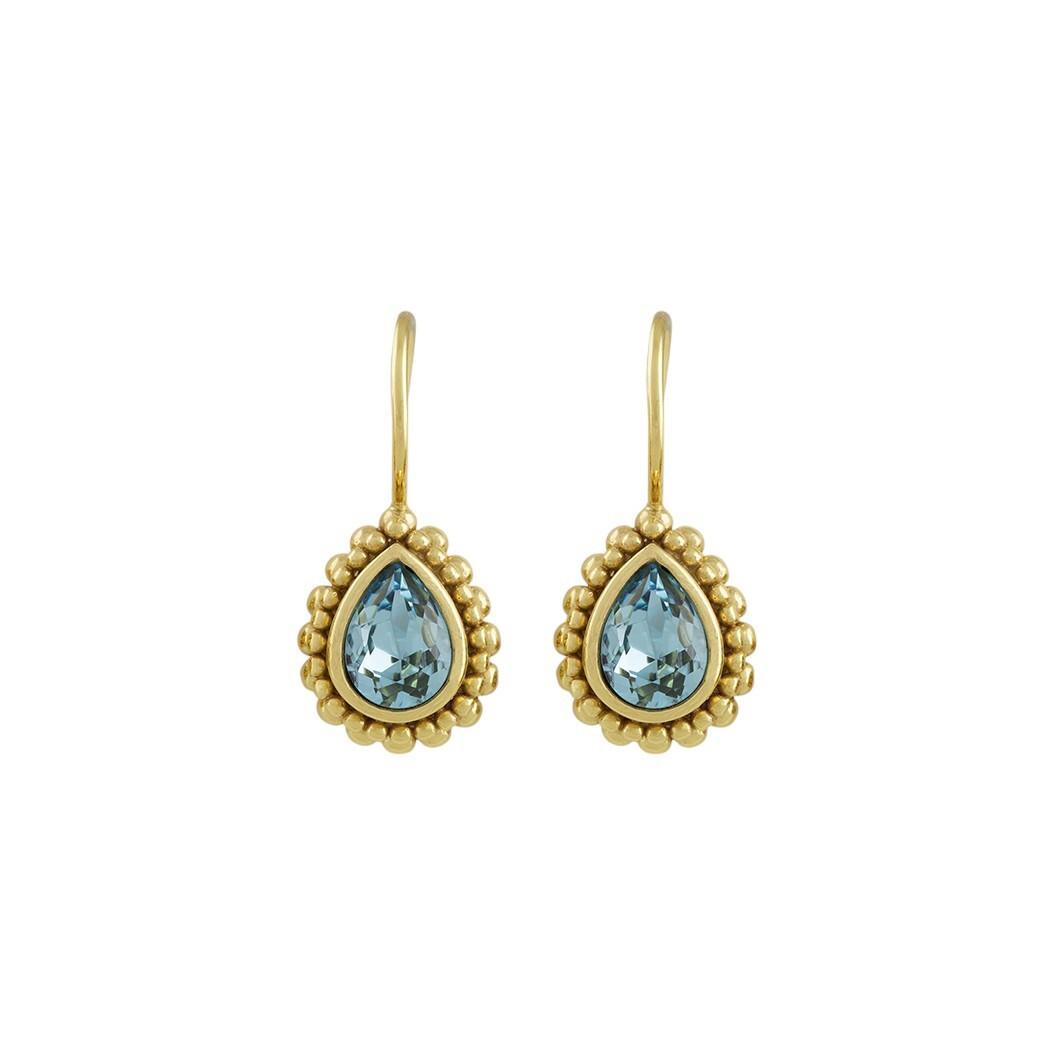 Ohrringe "amber Petite" Damen Aquamarine 22mm von Steinkult