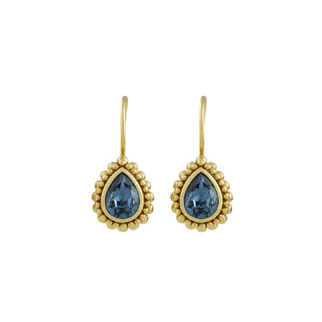 Ohrringe "amber Petite" Damen Blau Denim 22mm von Steinkult