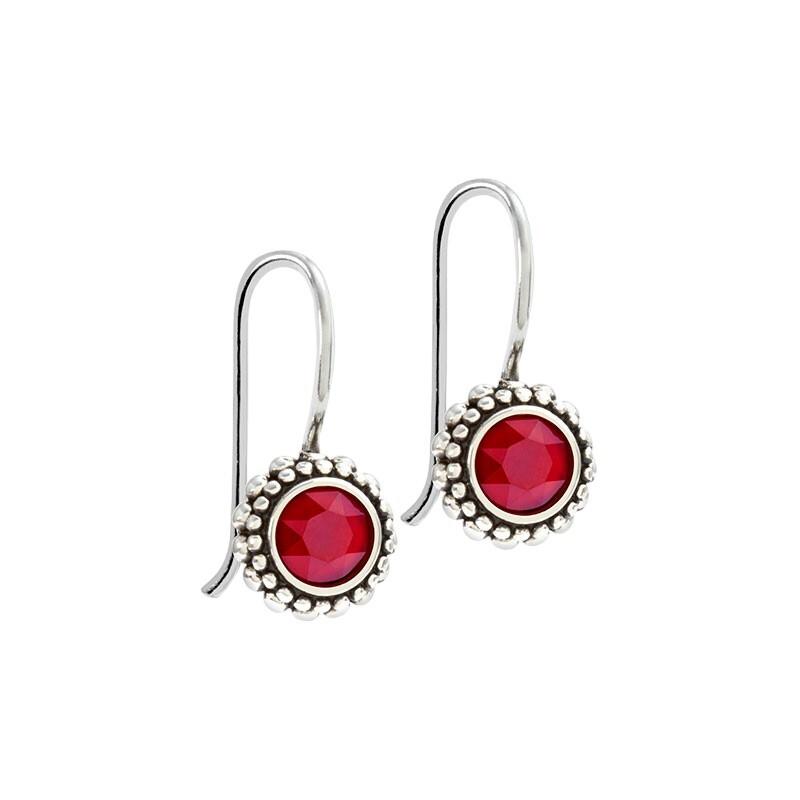 Ohrringe "sheila" Damen Rot Bunt 22mm von Steinkult