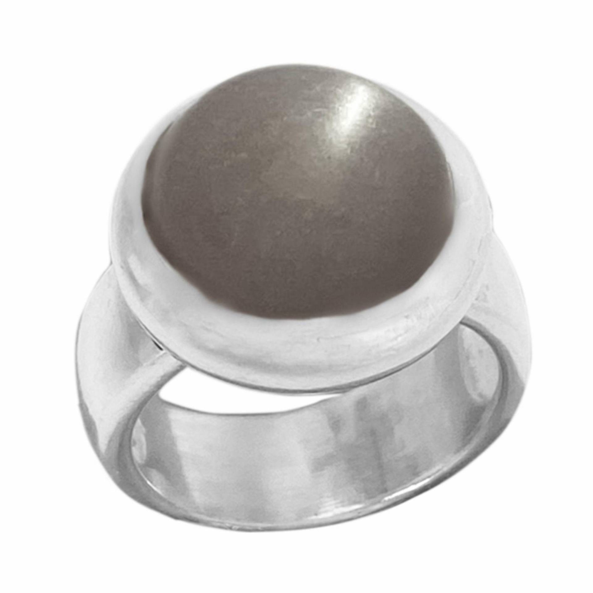 Sterling Silber Ring "grauer Mondstein" Damen Taubengrau 54 von Steinkult