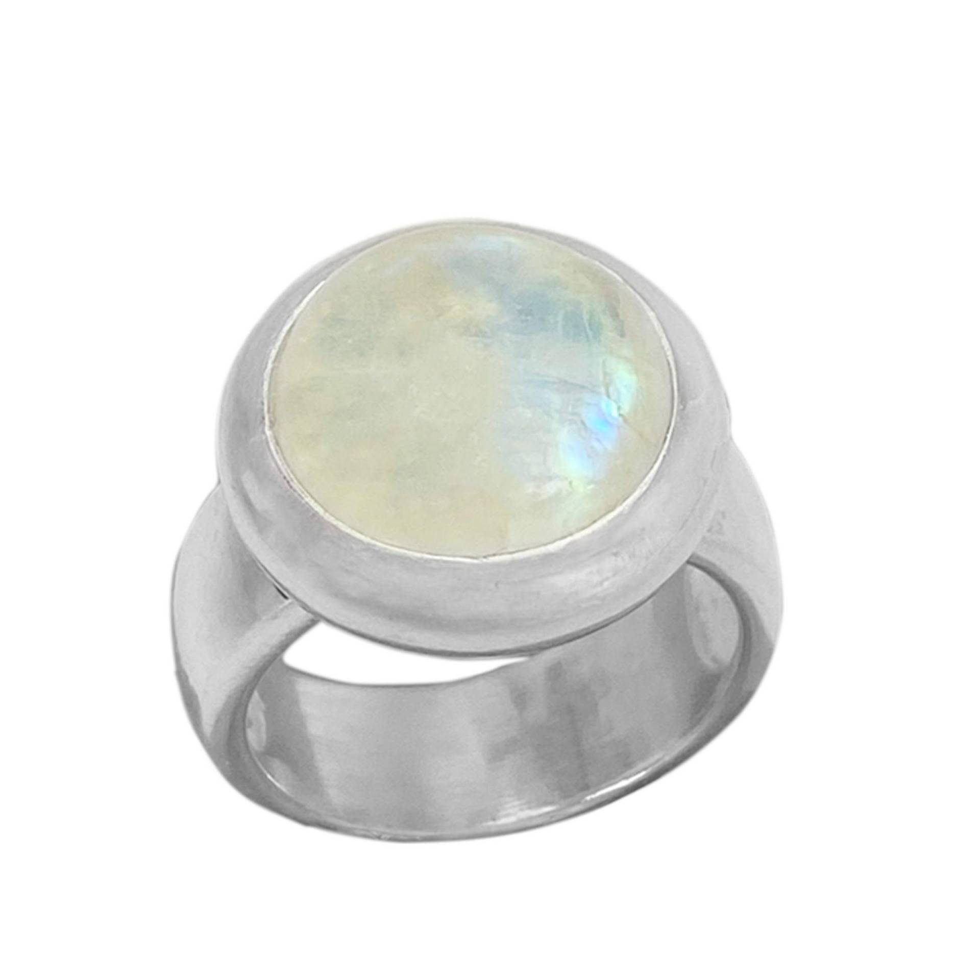 Sterling Silber Ring "regenbogen Mondstein" Damen Weiss 54 von Steinkult