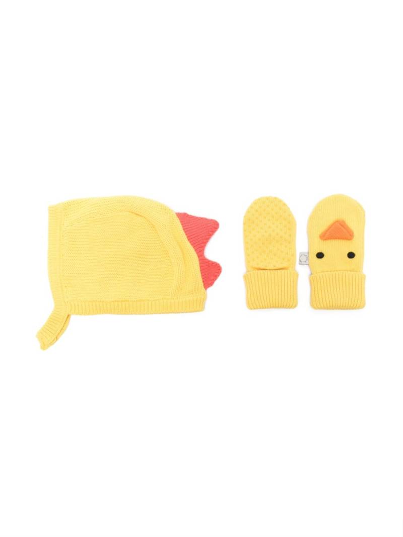 Stella McCartney Kids Chick beanie and gloves set - Yellow von Stella McCartney Kids