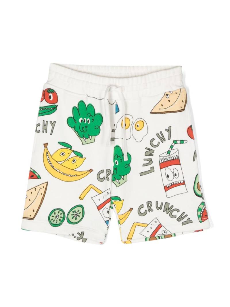 Stella McCartney Kids Crunchy Lunchy cotton shorts - White von Stella McCartney Kids