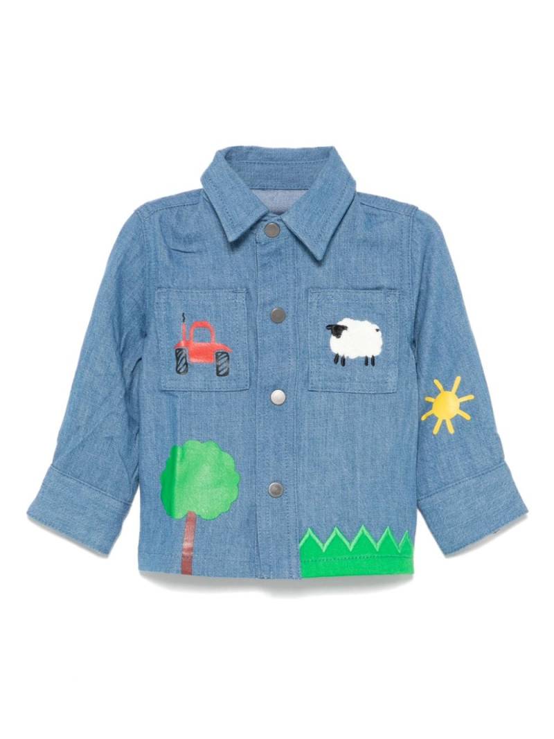 Stella McCartney Kids Farmyard appliqué shirt - Blue von Stella McCartney Kids