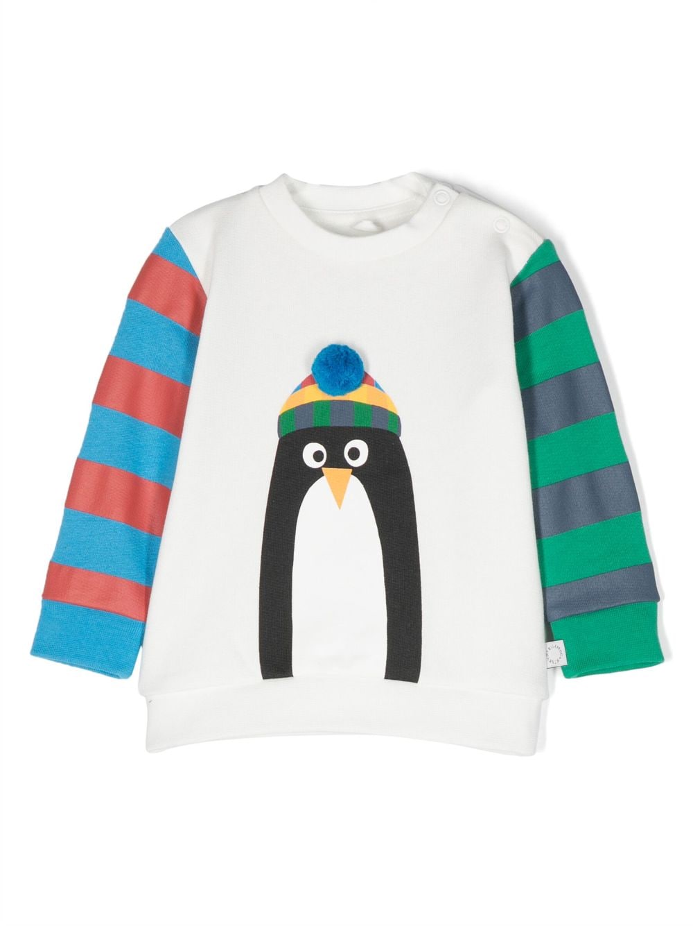 Stella McCartney Kids Penguin-print striped cotton sweatshirt - White von Stella McCartney Kids
