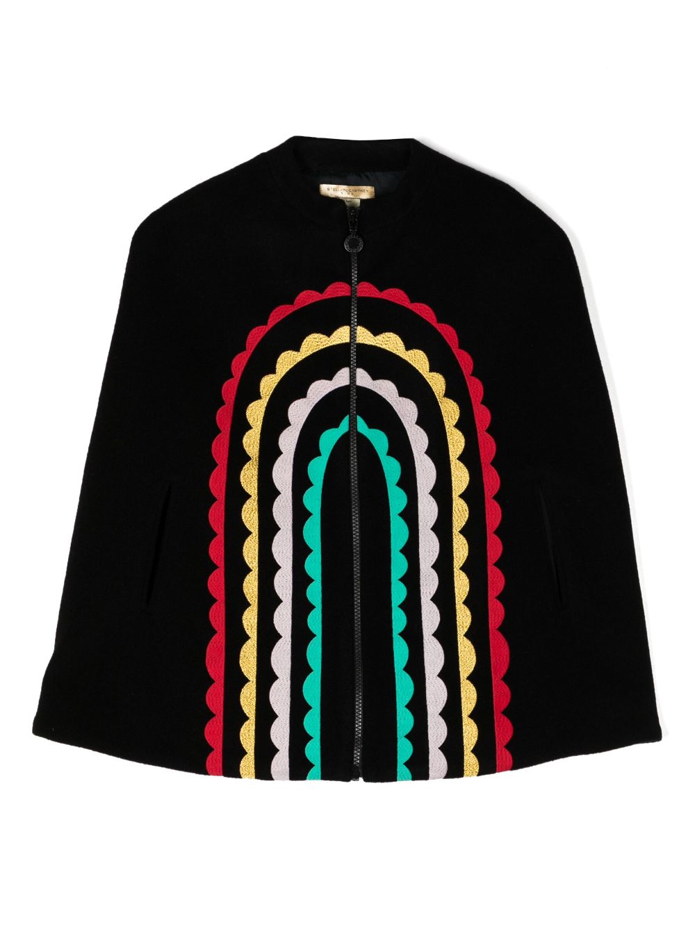 Stella McCartney Kids Rainbow Arch embroidered-motif cape - Black von Stella McCartney Kids