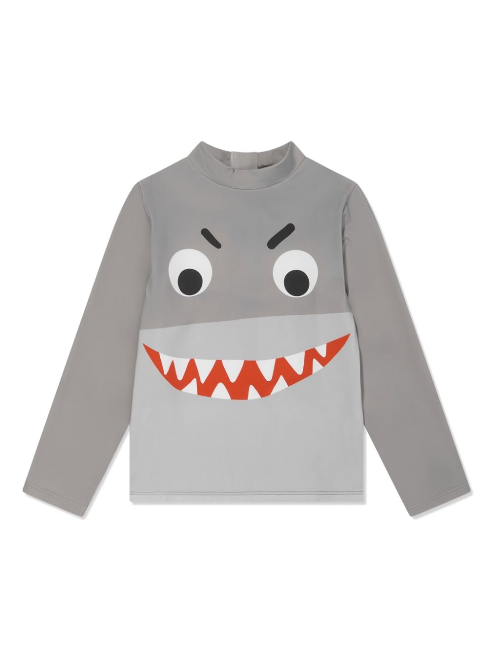 Stella McCartney Kids Shark Face long-sleeve rash top - Grey von Stella McCartney Kids