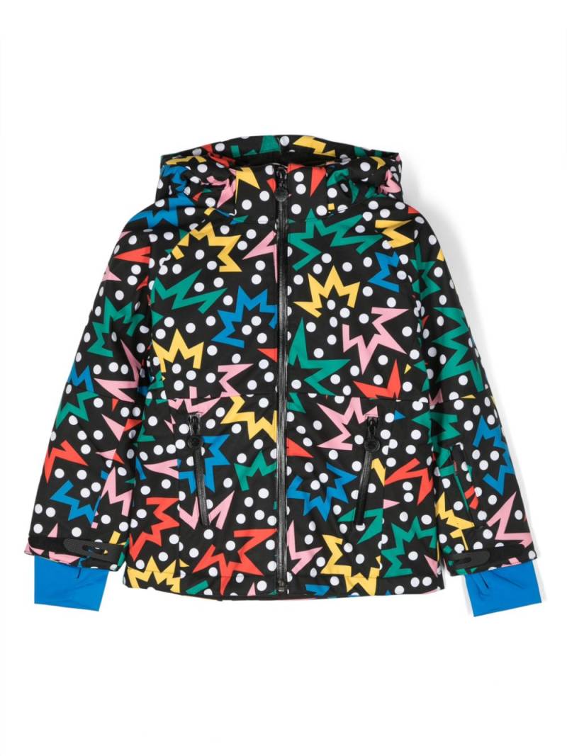 Stella McCartney Kids Starburst-print padded hooded jacket - Black von Stella McCartney Kids