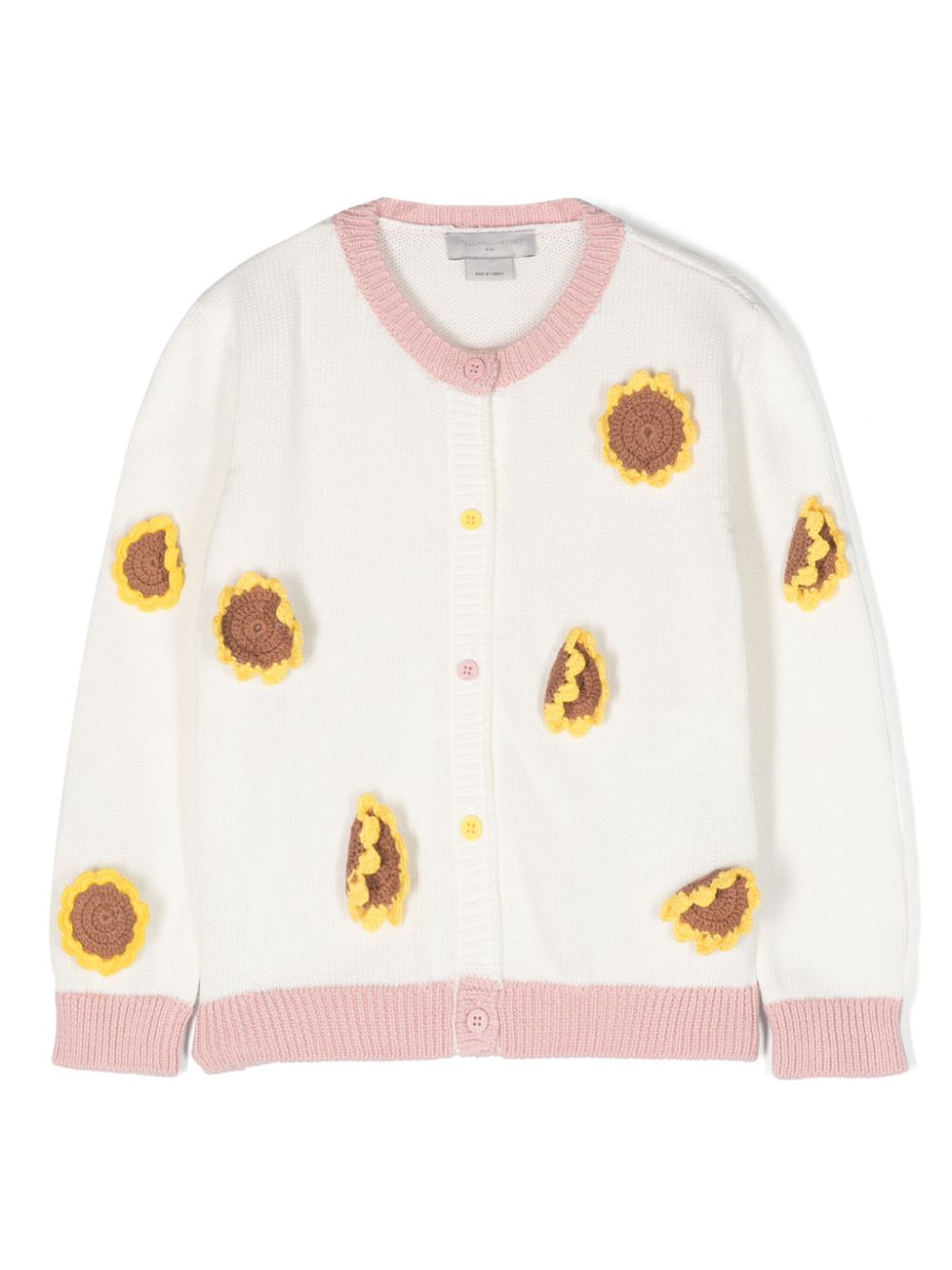 Stella McCartney Kids Sunflower-appliqué cotton cardigan - White von Stella McCartney Kids