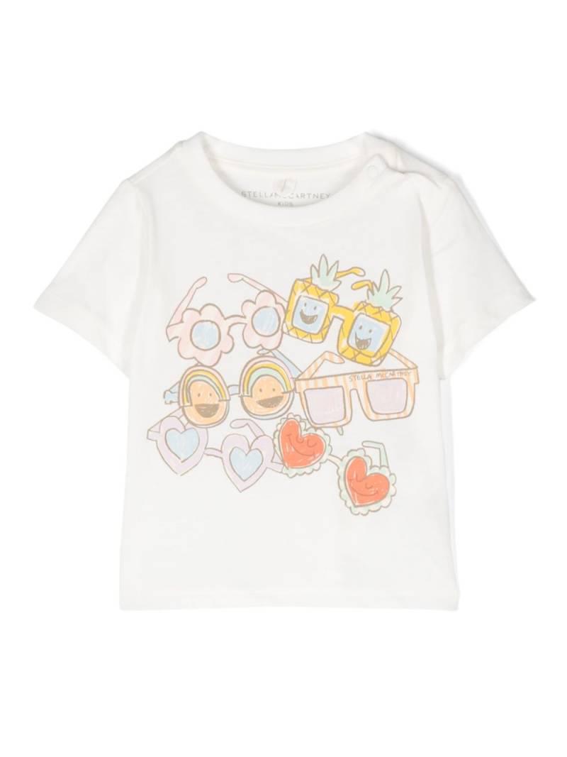 Stella McCartney Kids Sunglasses Doodle-print cotton T-shirt - White von Stella McCartney Kids