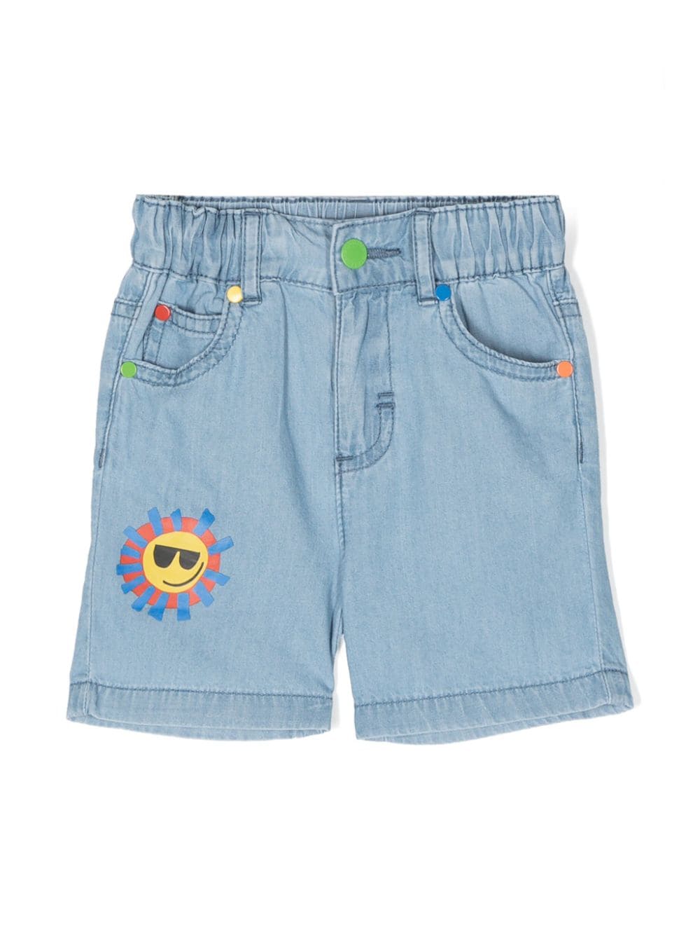 Stella McCartney Kids Sunshine Face-print shorts - Blue von Stella McCartney Kids