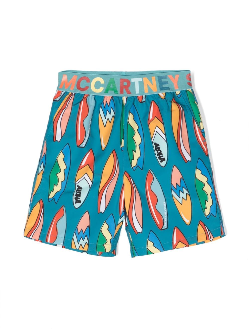 Stella McCartney Kids Surfboard-print swim shorts - Green von Stella McCartney Kids