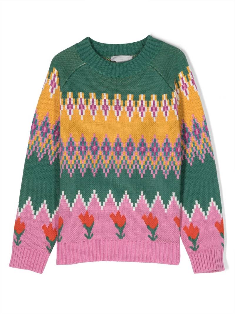 Stella McCartney Kids Tulip fair isle intarsia-knit jumper - Green von Stella McCartney Kids