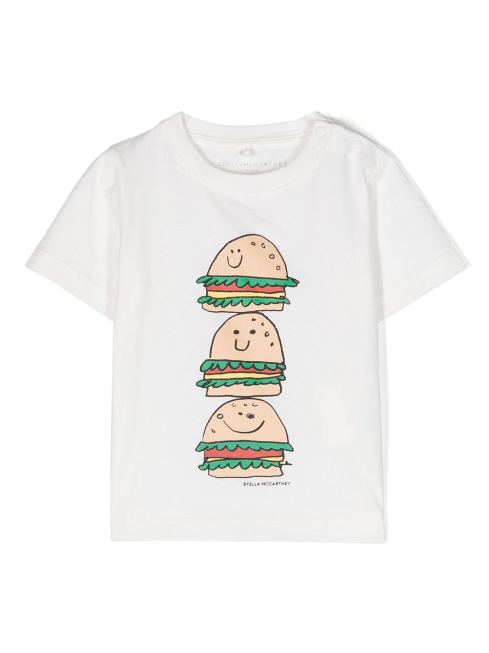 Stella McCartney Kids Veggie Burger Stack cotton T-shirt - White von Stella McCartney Kids