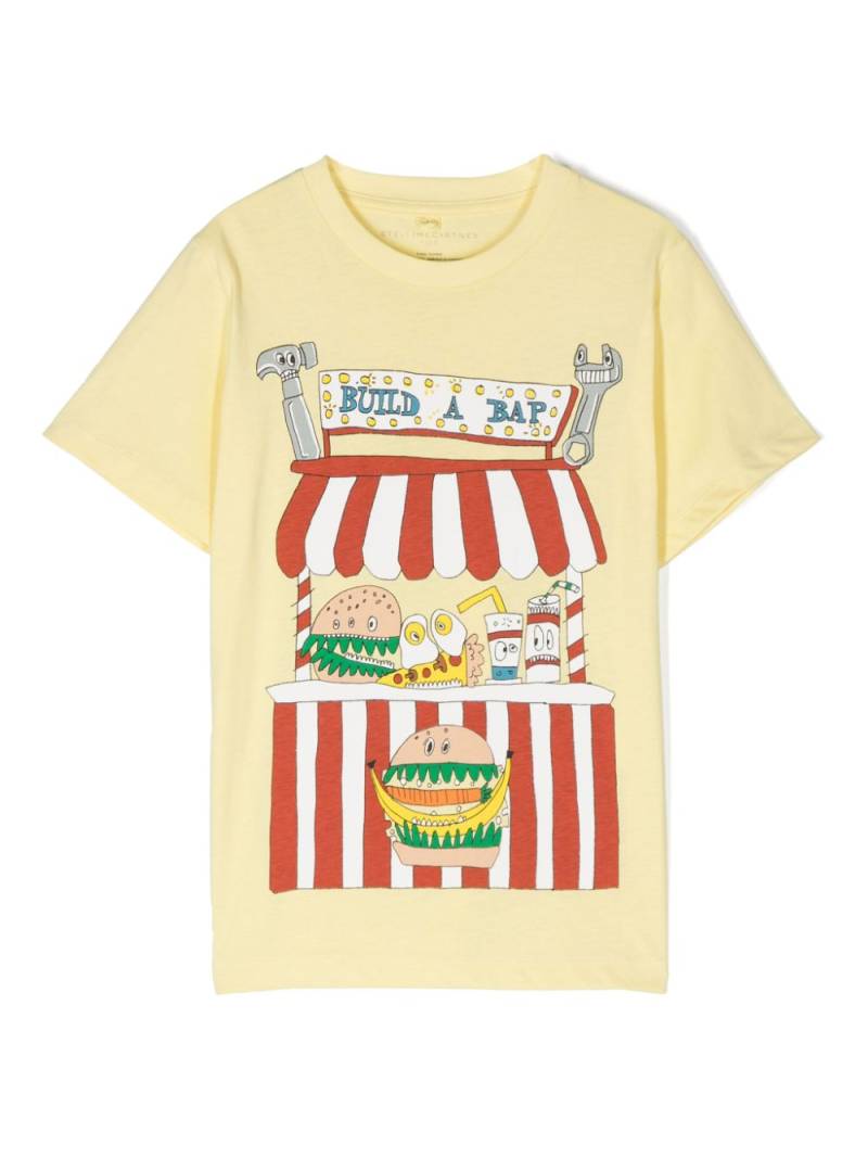 Stella McCartney Kids Veggie Burger Stand-print cotton T-shirt - Yellow von Stella McCartney Kids