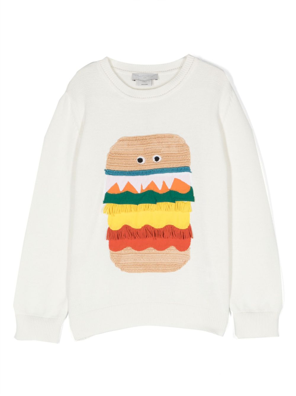 Stella McCartney Kids Veggie Burger intarsia-knit jumper - White von Stella McCartney Kids