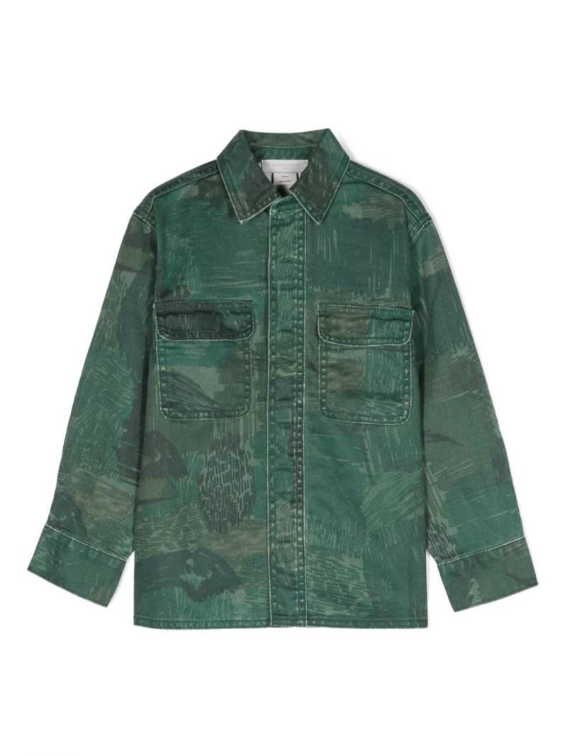 Stella McCartney Kids abstract-pattern cotton shirt - Green von Stella McCartney Kids