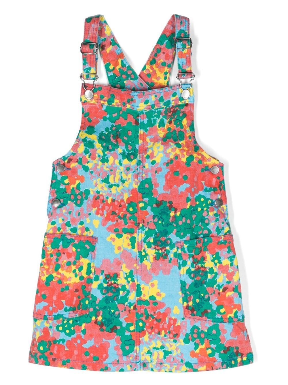 Stella McCartney Kids abstract-print denim dungaree dress - Pink von Stella McCartney Kids