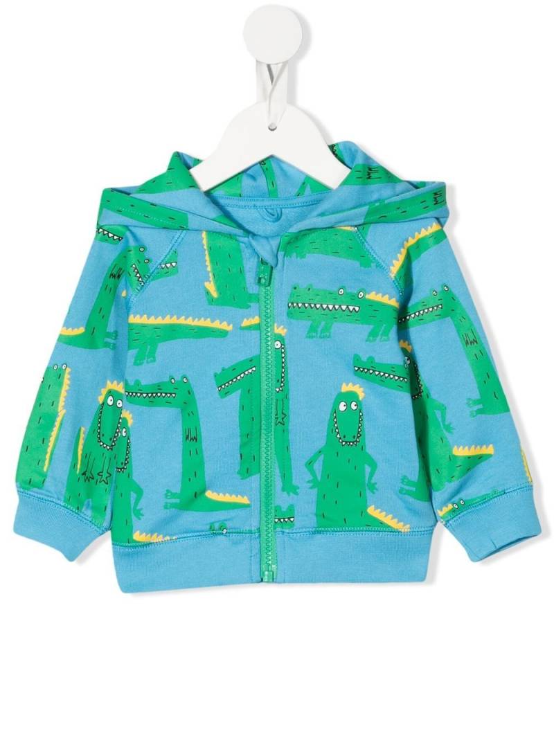 Stella McCartney Kids alligator print zipped hoodie - Blue von Stella McCartney Kids