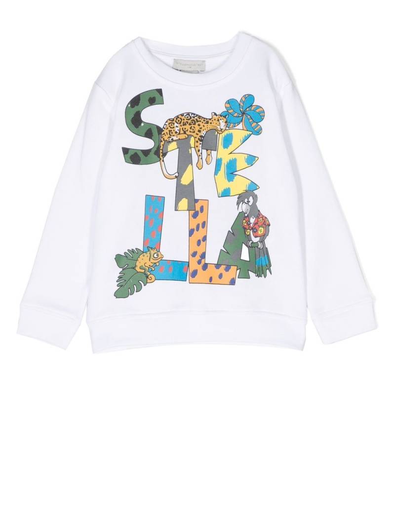 Stella McCartney Kids animal logo-print cotton sweatshirt - White von Stella McCartney Kids