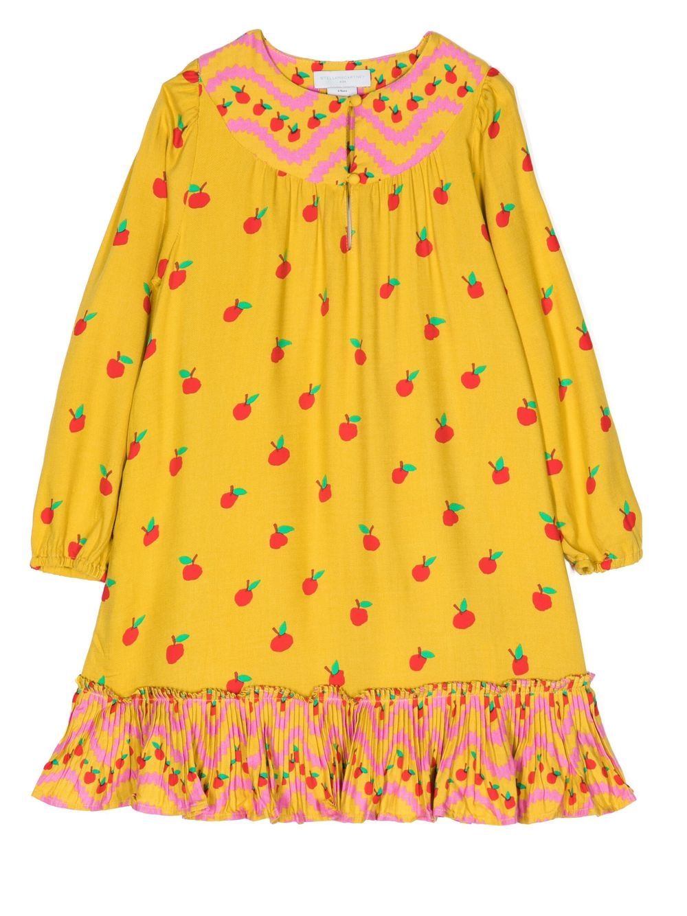 Stella McCartney Kids apple print long-sleeve dress - Yellow von Stella McCartney Kids