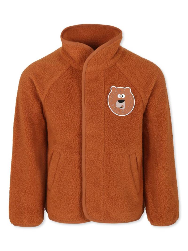 Stella McCartney Kids bear-appliqué fleece jacket - Orange von Stella McCartney Kids