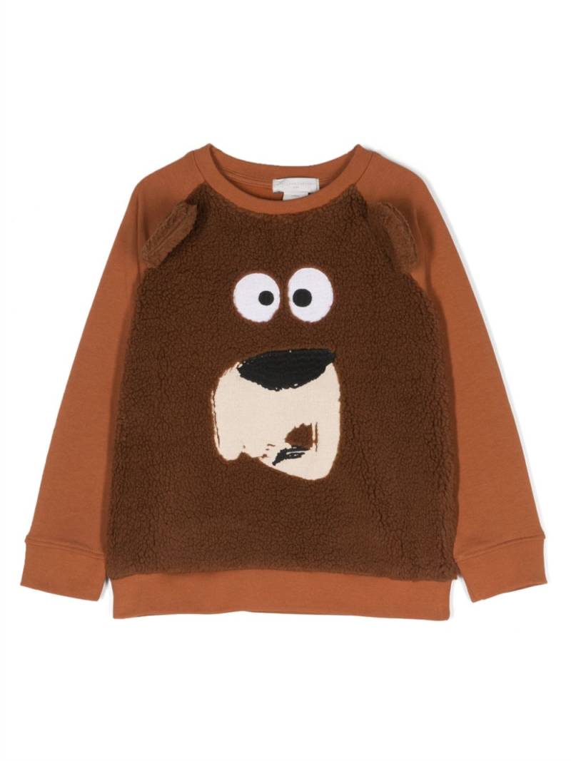 Stella McCartney Kids bear-motif cotton sweatshirt - Brown von Stella McCartney Kids