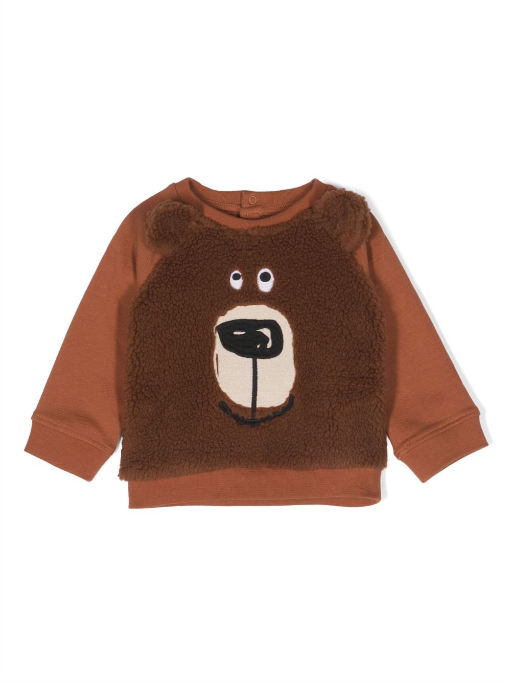 Stella McCartney Kids bear-print fleece sweatshirt - Brown von Stella McCartney Kids