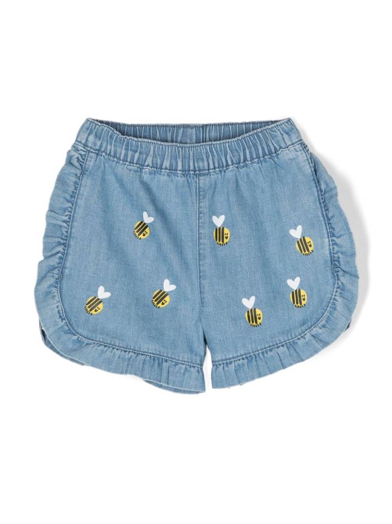 Stella McCartney Kids bee-print denim shorts - Blue von Stella McCartney Kids