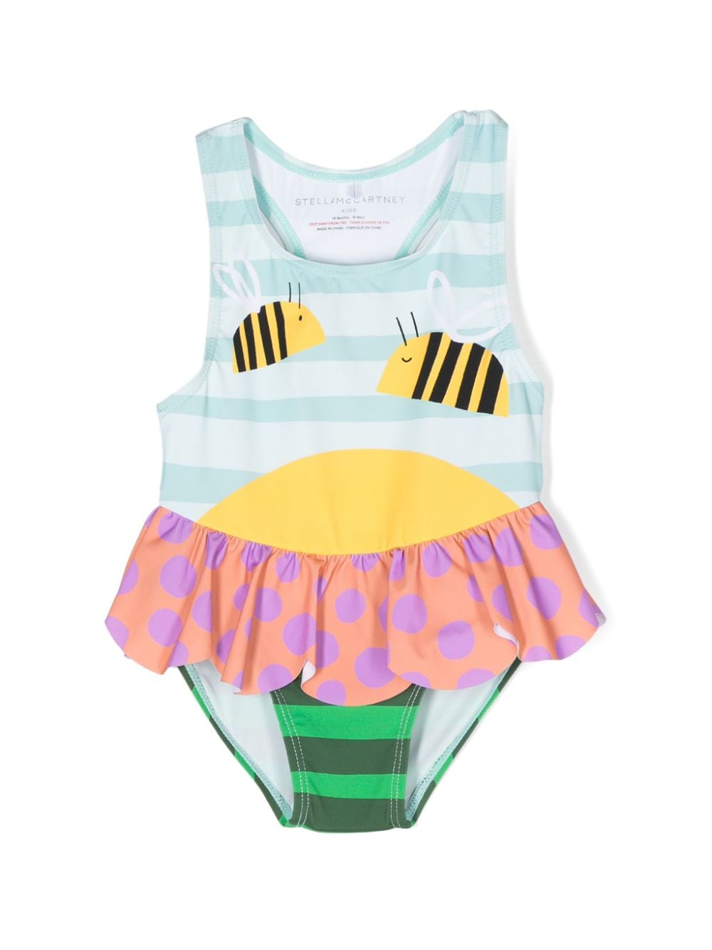 Stella McCartney Kids bee-print swimsuit - Blue von Stella McCartney Kids