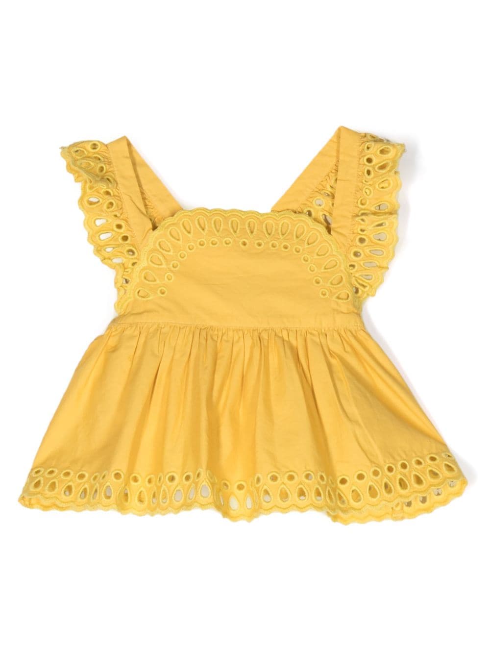 Stella McCartney Kids broderie-anglaise flared blouse - Yellow von Stella McCartney Kids